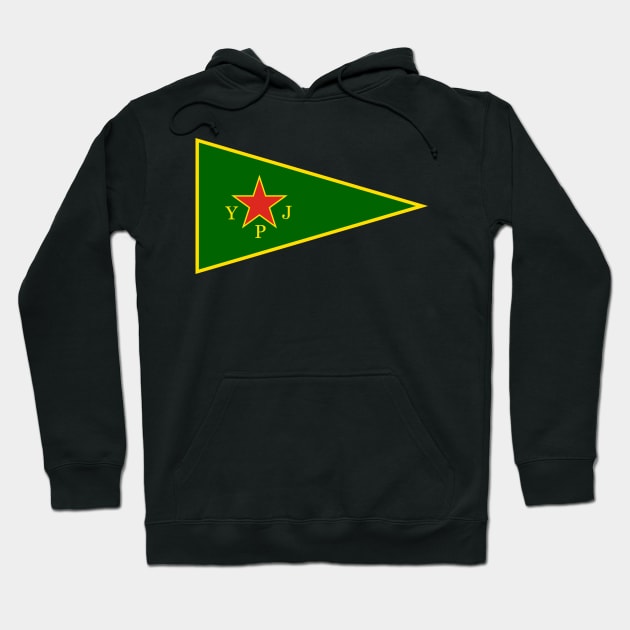 YPJ Flag - Women's Protection Units Hoodie by SpaceDogLaika